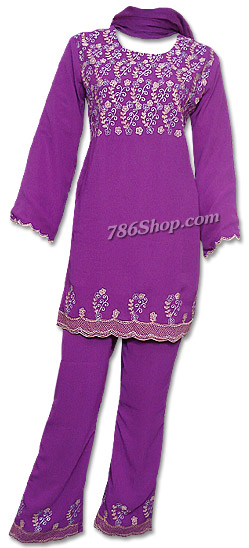  Purple Georgette Trouser Suit | Pakistani Dresses in USA- Image 1