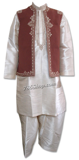  Silk Waistcoat Suit | Pakistani Mens Suits Online- Image 1