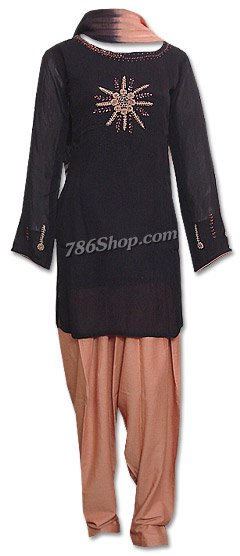  Black Chiffon Suit  | Pakistani Dresses in USA- Image 1