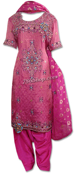  Hot Pink Jamawar Suit | Pakistani Dresses in USA- Image 1