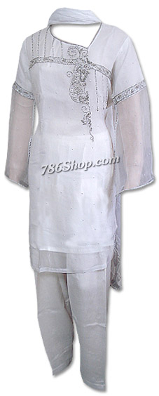  White Chiffon Suit | Pakistani Dresses in USA- Image 1