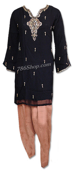  Black/Brown Chiffon Suit | Pakistani Dresses in USA- Image 1