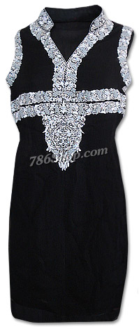  Black Chiffon Suit    | Pakistani Dresses in USA- Image 1