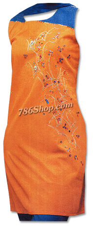  Orange/Blue Georgette Suit | Pakistani Dresses in USA- Image 1