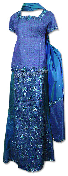  Jamawar/Katan Silk Mermaid Lehnga | Pakistani Wedding Dresses- Image 1