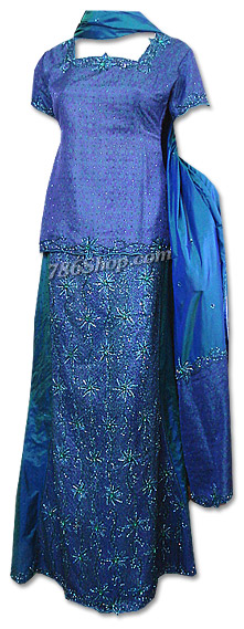  Jamawar/Katan Silk Mermaid Lehnga | Pakistani Wedding Dresses USA- Image 1