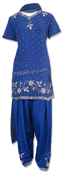  Blue Chiffon Suit | Pakistani Dresses in USA- Image 1