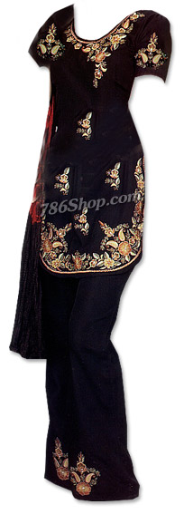  Black Georgette Suit | Pakistani Dresses in USA- Image 1