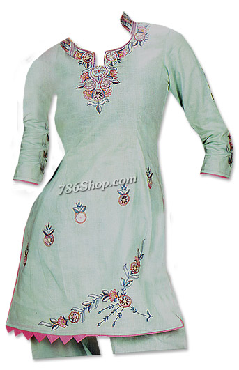  Light Green Georgette Suit | Pakistani Dresses in USA- Image 1