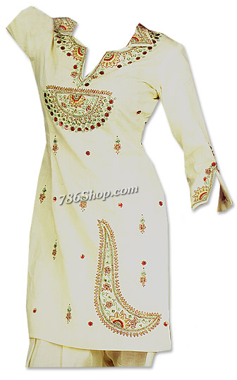  Off-White Georgette Suit | Pakistani Dresses in USA- Image 1