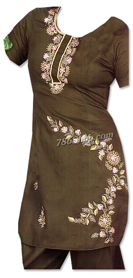  Dark Brown Georgette Suit | Pakistani Dresses in USA- Image 1