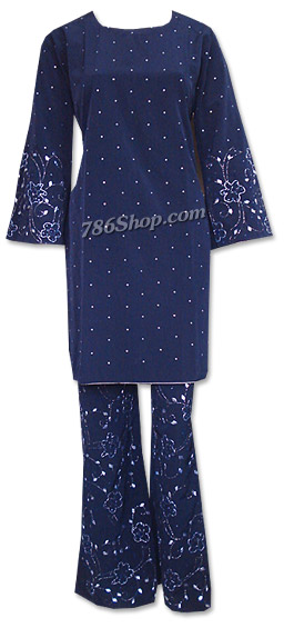  Navy Blue Georgette Suit | Pakistani Dresses in USA- Image 1