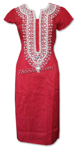  Red Silk Suit  | Pakistani Dresses in USA- Image 1