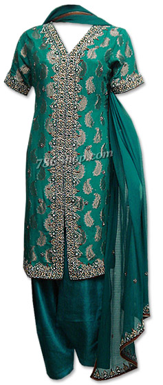  Sea Green Chiffon Jamawar Suit | Pakistani Dresses in USA- Image 1
