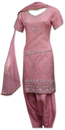  Tea Pink Crinkle Chiffon Suit  | Pakistani Dresses in USA- Image 1
