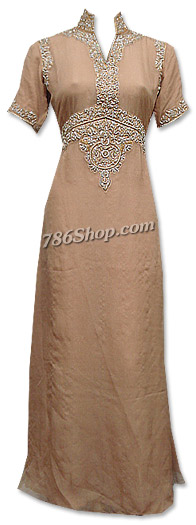  Fawn Chiffon Suit  | Pakistani Dresses in USA- Image 1