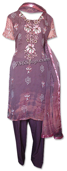  Tea Pink Crinkle Chiffon Suit | Pakistani Dresses in USA- Image 1