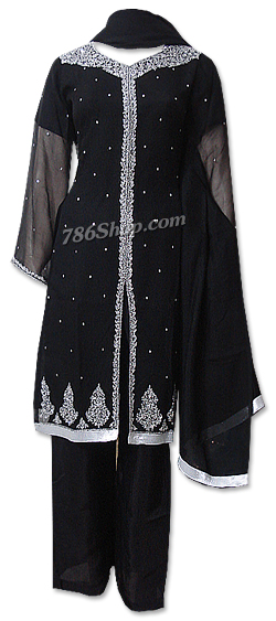  Black Chiffon Suit | Pakistani Dresses in USA- Image 1