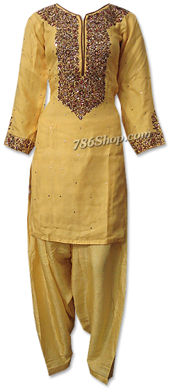  Yellow Chiffon Suit | Pakistani Dresses in USA- Image 1