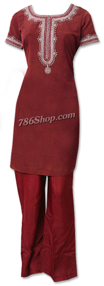  Maroon Georgette Suit  | Pakistani Dresses in USA- Image 1