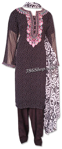  Black Crinkle Chiffon Suit | Pakistani Dresses in USA- Image 1