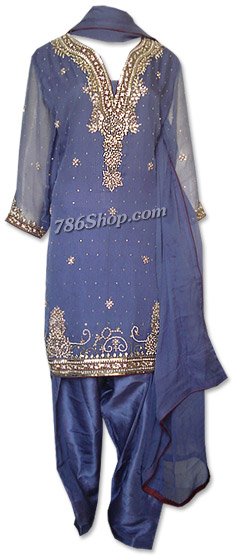  Purple Crinkle Chiffon Suit | Pakistani Dresses in USA- Image 1