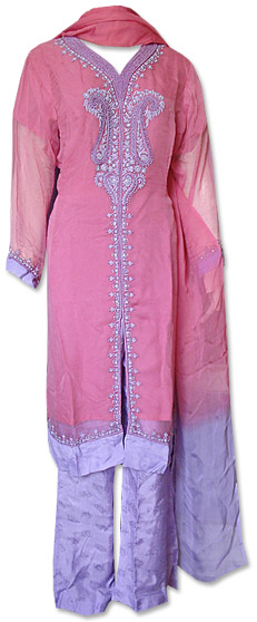  Pink/Purple Chiffon Suit | Pakistani Dresses in USA- Image 1