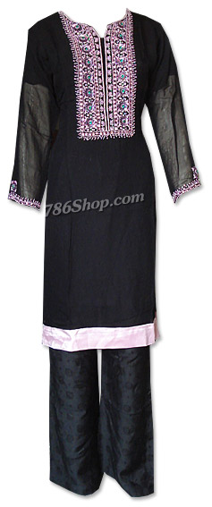  Black Chiffon Suit | Pakistani Dresses in USA- Image 1