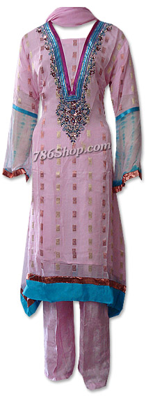  Pink Jamawar Chiffon Suit  | Pakistani Dresses in USA- Image 1