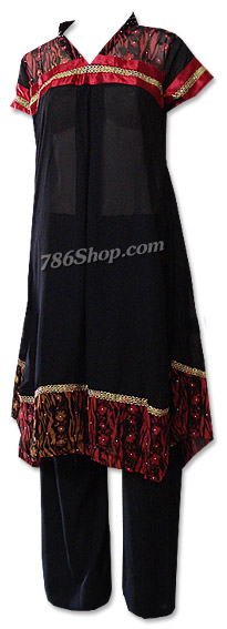  Black Georgette  Suit | Pakistani Dresses in USA- Image 1