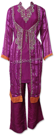  Magenta Chiffon Suit  | Pakistani Dresses in USA- Image 1
