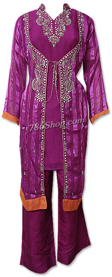  Magenta Chiffon Suit  | Pakistani Dresses in USA- Image 1