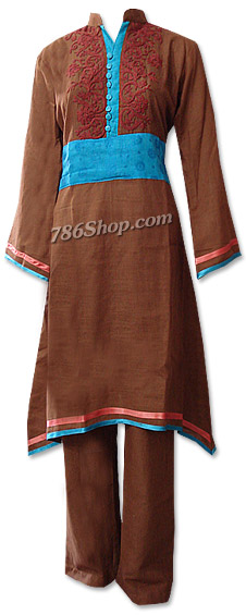  Brown Khaddar Suit | Pakistani Dresses in USA- Image 1