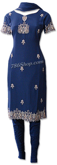  Navy Blue Georgette Suit | Pakistani Dresses in USA- Image 1