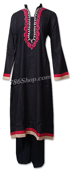  Black Linen Suit  | Pakistani Dresses in USA- Image 1