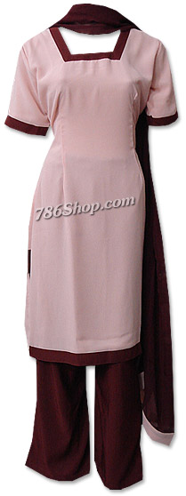  Beige/Dark Brown Georgette Suit | Pakistani Dresses in USA- Image 1