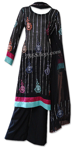  Black Georgette Suit  | Pakistani Dresses in USA- Image 1