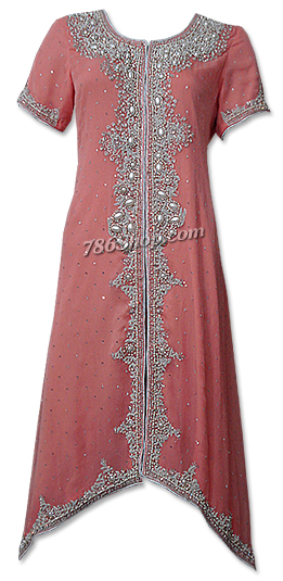  Peach Crinkle Chiffon Suit  | Pakistani Dresses in USA- Image 1