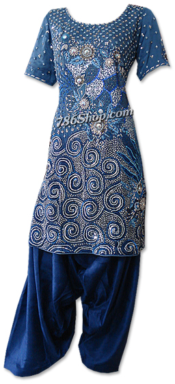  Dark Blueberry Crinkle Chiffon Suit | Pakistani Dresses in USA- Image 1