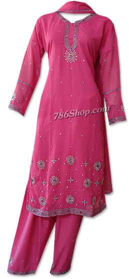  Hot Pink Georgette Suit | Pakistani Dresses in USA- Image 1
