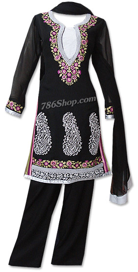  Black Georgette Suit  | Pakistani Dresses in USA- Image 1