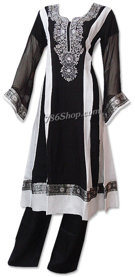  Black Chiffon Suit | Pakistani Dresses in USA- Image 1