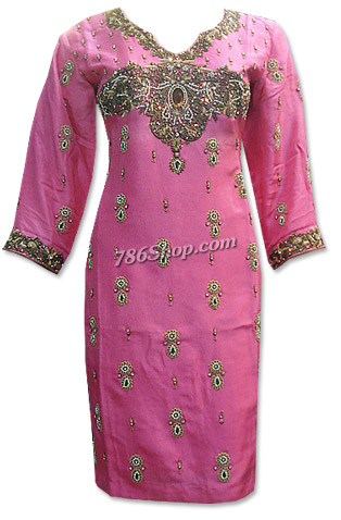  Pink Silk Suit  | Pakistani Dresses in USA- Image 1