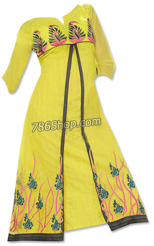  Yellow Cotton Suit | Pakistani Dresses in USA- Image 1