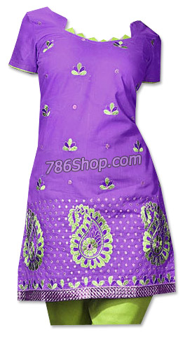  Purple/Green Georgette Suit  | Pakistani Dresses in USA- Image 1