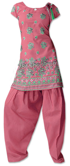  Tea Pink Cotton Suit  | Pakistani Dresses in USA- Image 1