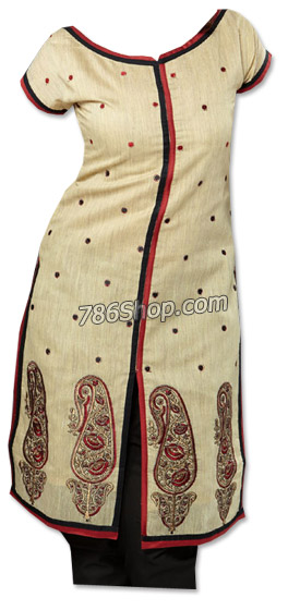  Light Golden/Black Georgette Suit  | Pakistani Dresses in USA- Image 1