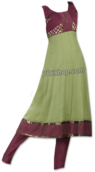  Green/Dark Magenta Georgette Suit | Pakistani Dresses in USA- Image 1