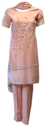  Peach Georgette Suit | Pakistani Dresses in USA- Image 1