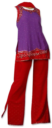  Dark Purple/Maroon Georgette Trouser Suit | Pakistani Dresses in USA- Image 1